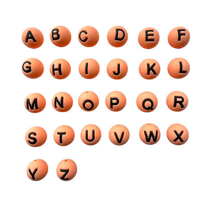 26pcs 15mm Silicone Letter Beads Alphabet A-Z Multi Color 8