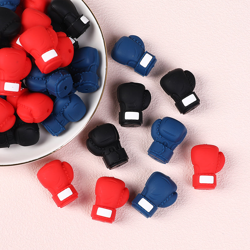 20Pcs Silicone 3D Focal Beads Boxing Gloves Front Facing