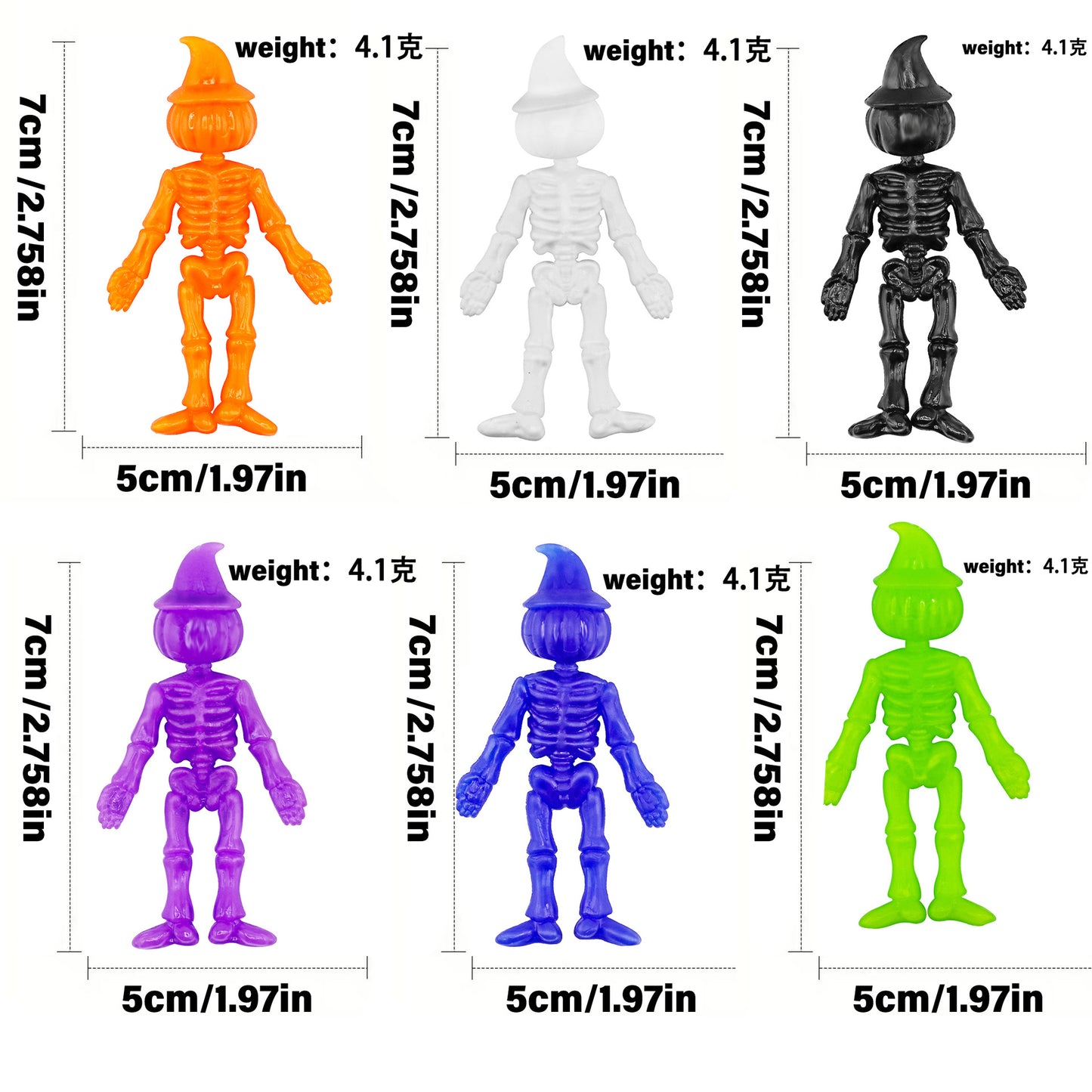 TPR Stretchy Halloween Skeleton Pumpkin Sensory Fidget Toy 6
