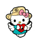 20pcs Silicone Focal Beads White Cat Wearing Hat Holding Heart