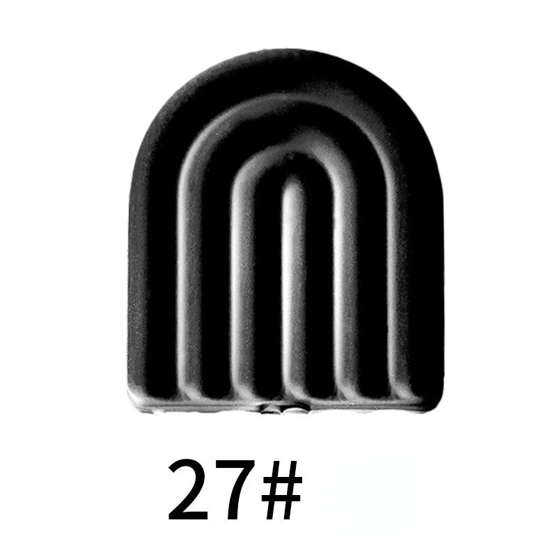 20pcs Silicone Focal Beads Arch Solid Color Design 11