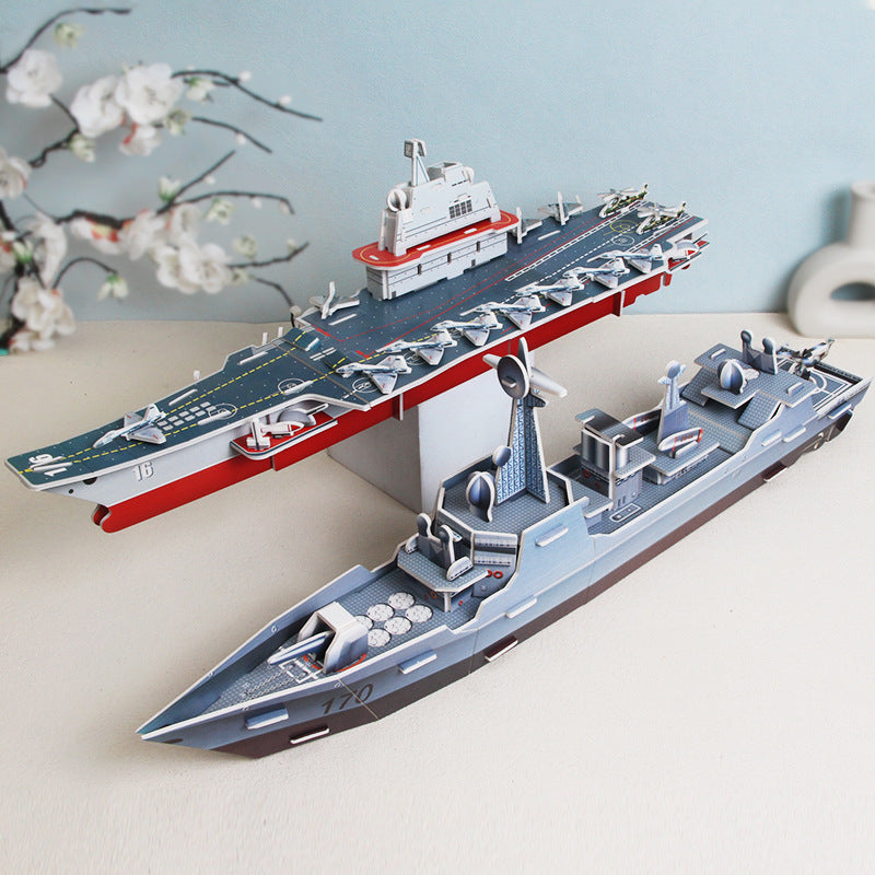 Paper 3D Puzzle Montessori Toys Aircraft Carrier Educational Toy 2
