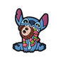 20Pcs Silicone Focal Beads Blue Alien Character Large Ears Sitting Pose and Blue Donkey with Tiger Companion 11