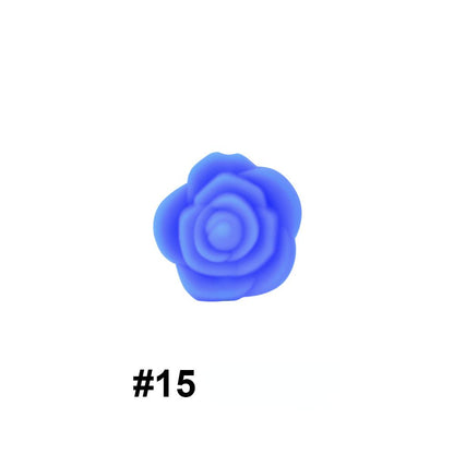 50pcs Silicone Focal Beads Rose Flower Double-Sided Design 14