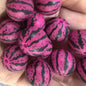 50pcs 15mm Watermelon Pattern Print Silicone Beads Multi Color 2