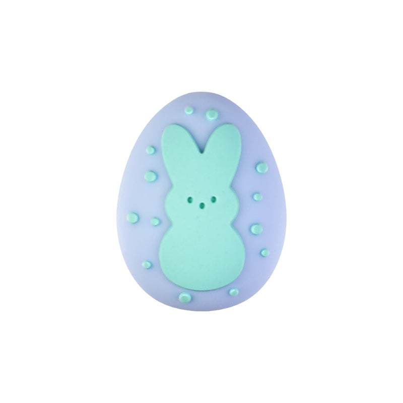 20Pcs Silicone 3D Focal Beads Easter Bunny Chick Holding Easter Egg 26