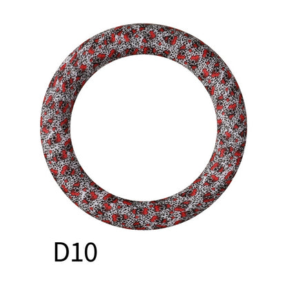 65mm Printed Silicone Beads Ring Shape Printed Design 16