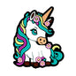 20pcs Silicone Focal Beads Unicorn Sitting Pose with Flower Details