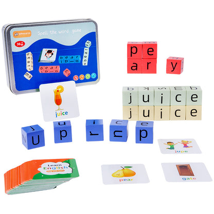 Wooden Montessori Toys Word Spelling Educational Toy for Kids