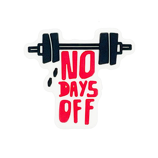 20pcs Silicone Focal Beads Barbell Weightlifting No Days Off Text