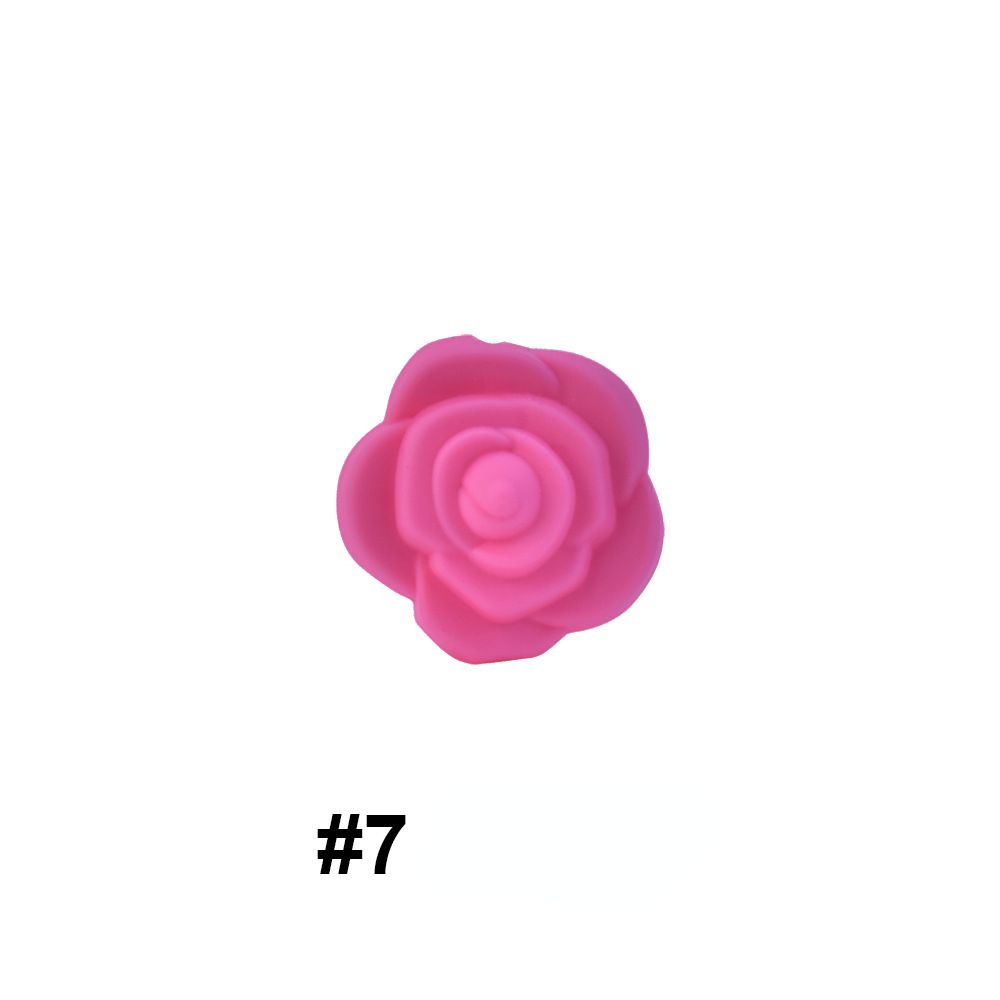 50pcs Silicone Focal Beads Rose Flower Double-Sided Design 10