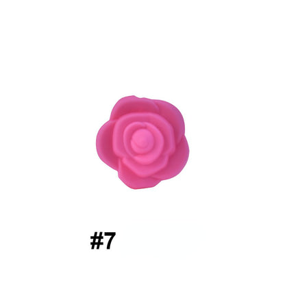 50pcs Silicone Focal Beads Rose Flower Double-Sided Design 10
