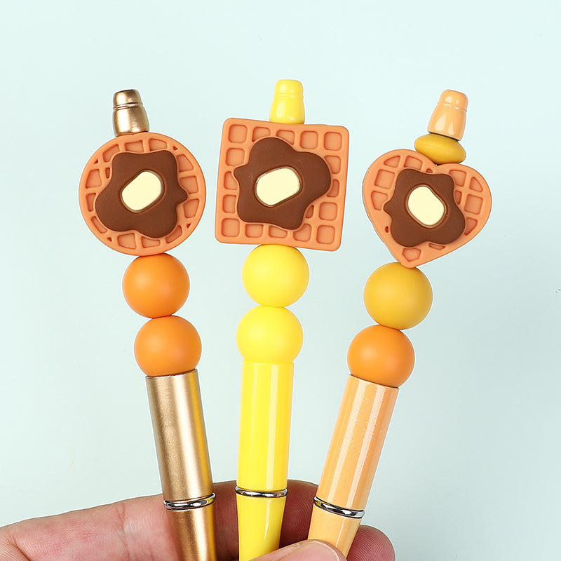 20Pcs Silicone Focal Beads Vanilla Flavored Waffles With Butter Detail 9