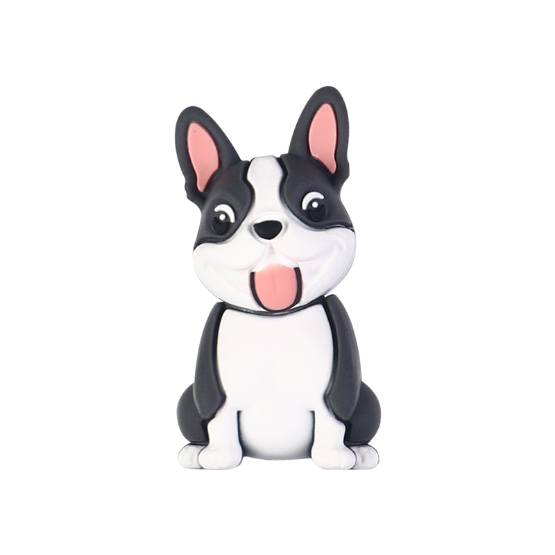 20Pcs Silicone 3D Focal Beads Cute Puppy Sitting Pose 12
