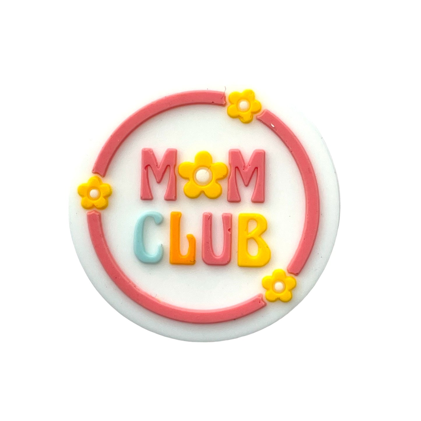 20pcs Silicone Focal Beads MOM Club With Flower Accents 4