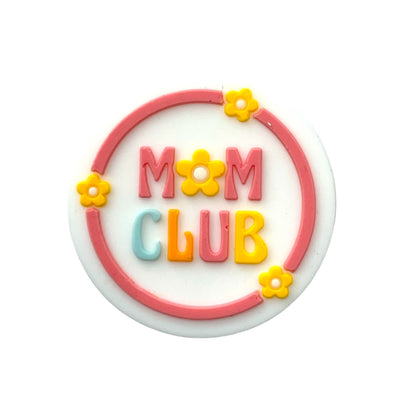 20pcs Silicone Focal Beads MOM Club With Flower Accents 4