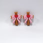 20Pcs Silicone 3D Focal Beads Love Cross with Pink Bow