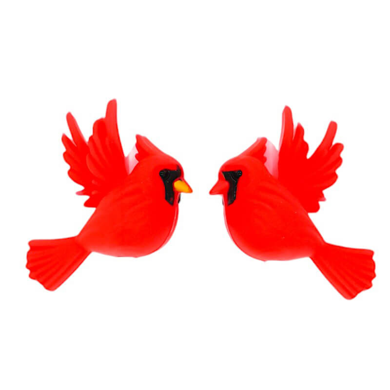Silicone 3D Focal Beads Red Pointed Bird Wings Spread