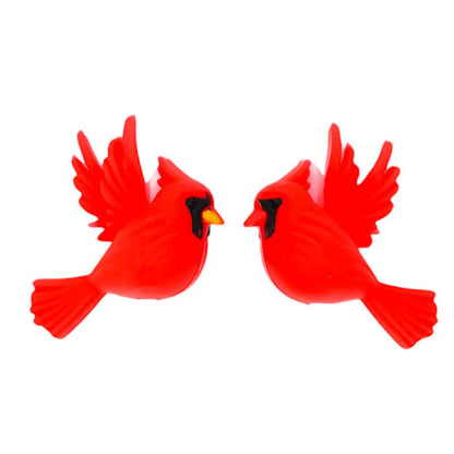 Silicone 3D Focal Beads Red Pointed Bird Wings Spread