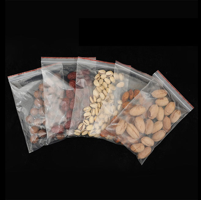 500pcs Transparent Ziplock PE Plastic Resealable Bags for Storage 3