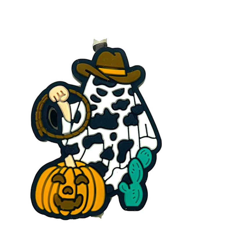20pcs Silicone Focal Beads Halloween Western Ghost Pumpkin Holding Lasso