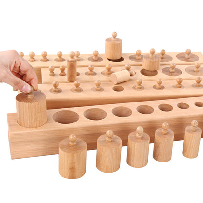 Wooden Knobbed Cylinder Montessori Toys Sorting Toy 3