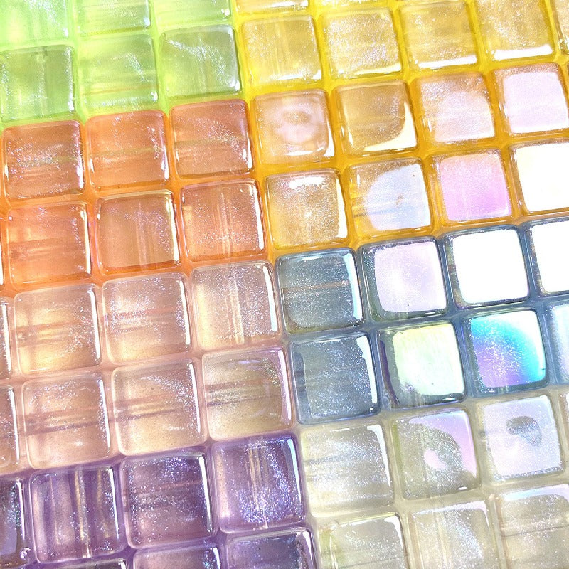 50pcs 14mm Colorful UV Finish Cube Acrylic Beads Jewelry Making 4
