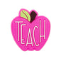 20pcs Silicone Focal Beads Teacher Apple with TEACH Text Design 5