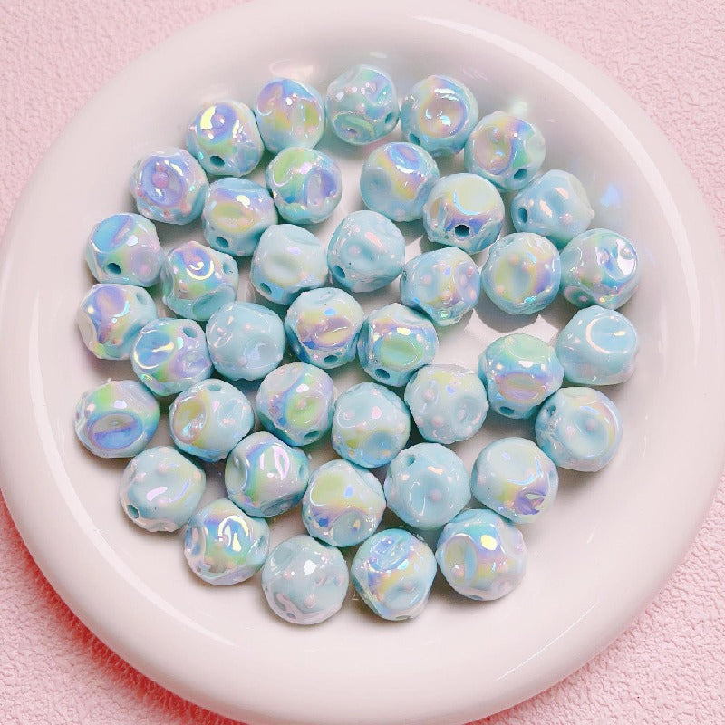 10pcs 16mm Dot Fig Acrylic Beads UV Finish DIY Bracelet Making 10
