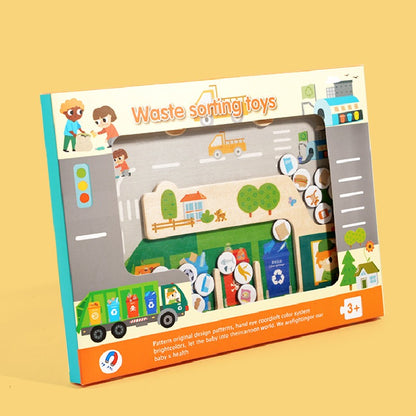 Wooden Magnetic Waste Sorting Montessori Toys Educational for Kids 2