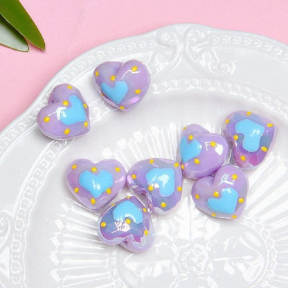 2pcs Light In The Dark Heart Acrylic Beads DIY Bracelet Making 4