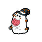 Silicone Focal Beads Halloween Ghost Holding Lollipop Candy