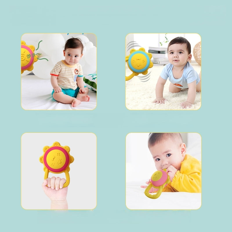 Silicone Baby Teether Toy Sun Drum Shape 2 Pcs Set 2
