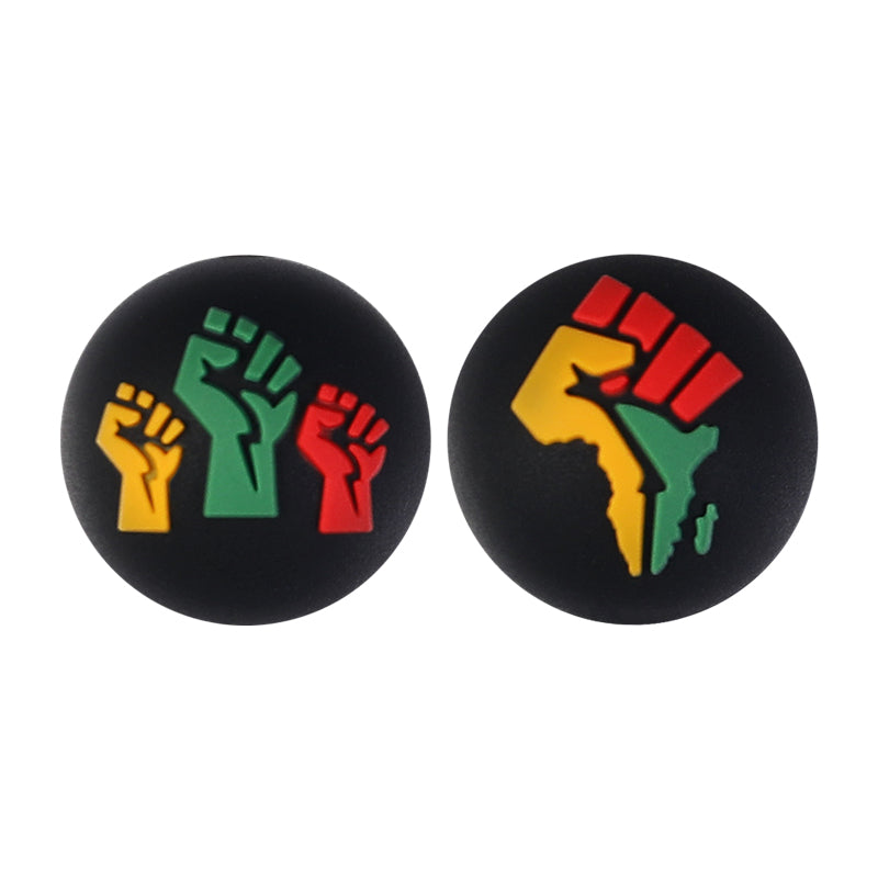20Pcs Silicone 3D Focal Beads Black June Festival Motifs Variety 12