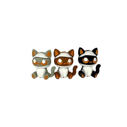20Pcs Silicone 3D Focal Beads Cat Wearing Bandage Sitting Pose
