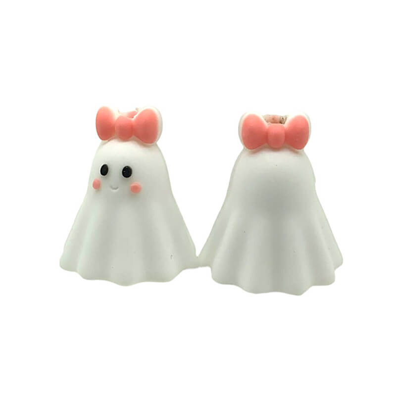 Silicone 3D Focal Beads Cute Bow Tie Ghost Front Facing