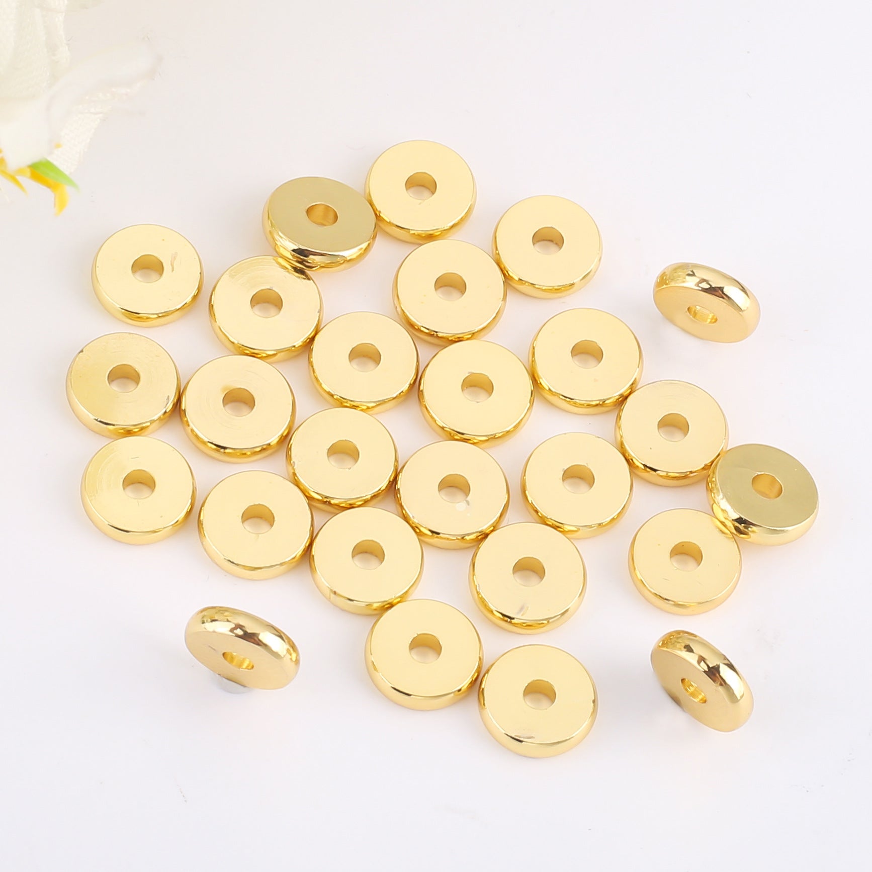 100pcs Disc Shape Brass Spacer Beads 2