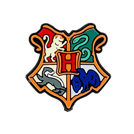 20pcs Silicone Focal Beads Magical School Crest Shield Design
