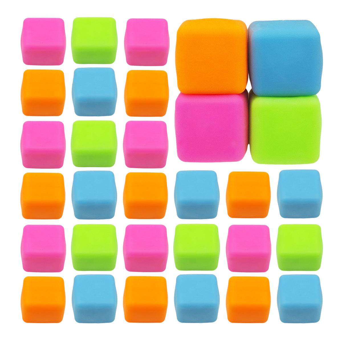 TPR Slow Rebound Stress Relief Sensory Squishy Cube Toy 3cm 4