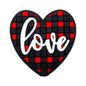 20pcs Silicone Focal Beads Heart Grid Pattern with Love Text