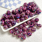 10pcs 16mm Zebra Stripe Round Acrylic Beads UV Finish 5