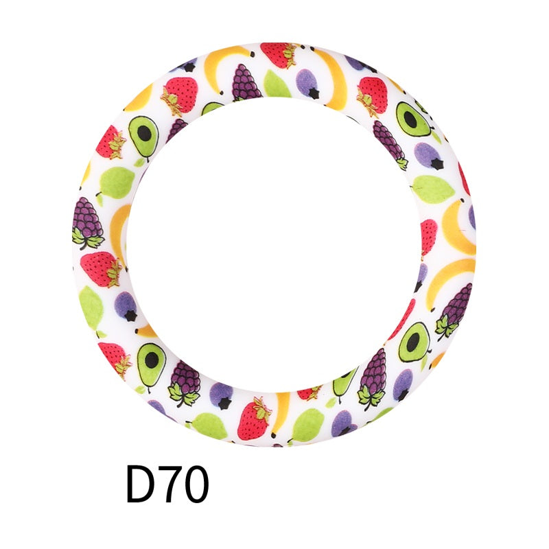 65mm Printed Silicone Beads Rings 23