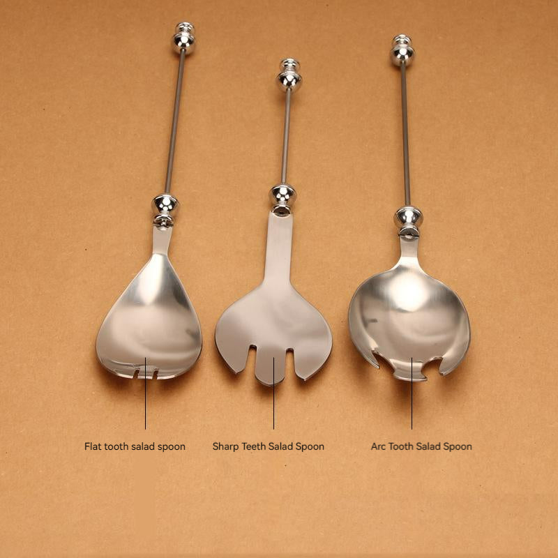 Beadable Salad Fruit Spoon Stainless Steel DIY Craft Supplies 3