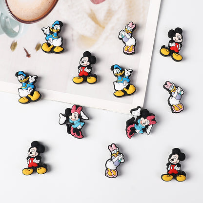 20Pcs Silicone Focal Beads Round Ear Mouse Character Hands on Hips Pose 2