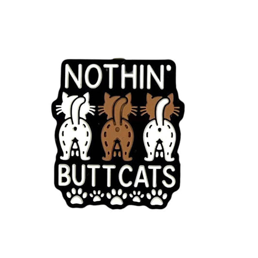 20Pcs Silicone Focal Beads Cat Rear View Text Design