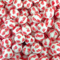 50pcs 15mm Lucky Letter Print Silicone Beads Red Print