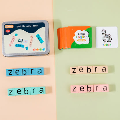 Wooden Montessori Toys Word Spelling Educational Toy for Kids 6