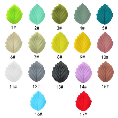 20pcs Silicone Focal Beads Colorful Leaves Leaf Shape