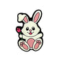 Silicone Focal Beads Easter Rose Rabbit Holding Flower