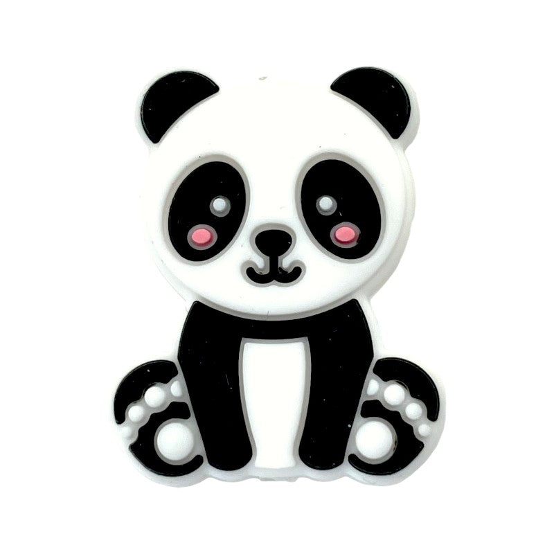 20pcs Silicone Focal Beads Panda Sitting Pose